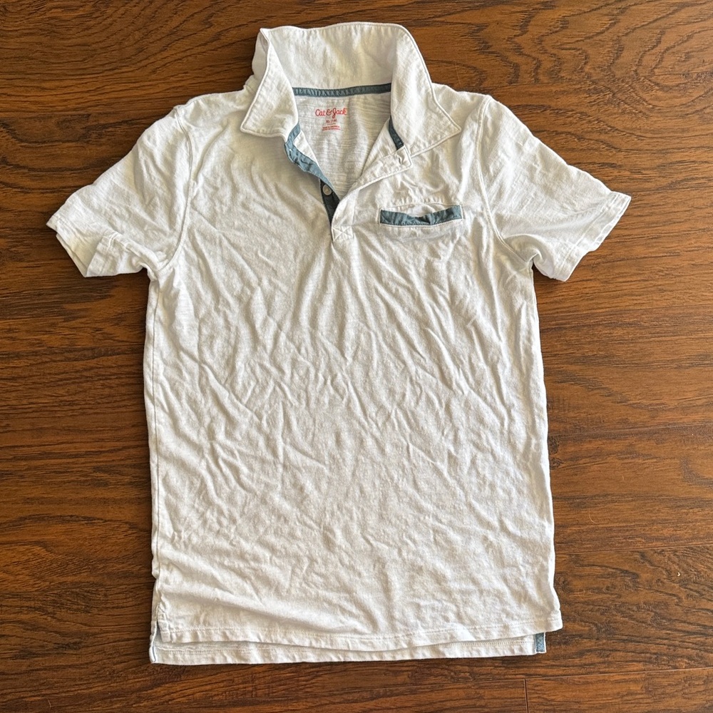 Cat & Jack Light Gray Polo with Blue Details